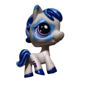 LPS Horse #1964 Blue Star Nintendo DSi Exclusive Littlest Pet Shop Pony Toys